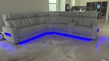 Home Theater Power Recliner Sofa with Console