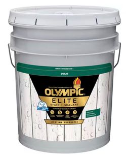Olympic Elite Solid Stain + Sealant White Tintable Base 1 - 4.68 Gallon Buckets
