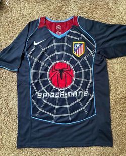 1:1 replica- Large Atletico Madrid 2004/05' Spiderman 2  Away Soccer Football Retro Jersey S
