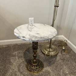Brass marble vintage side table