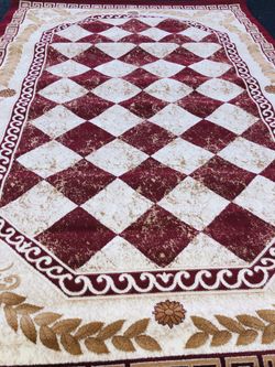 New rug size 8x11 nice red beige tan carpet