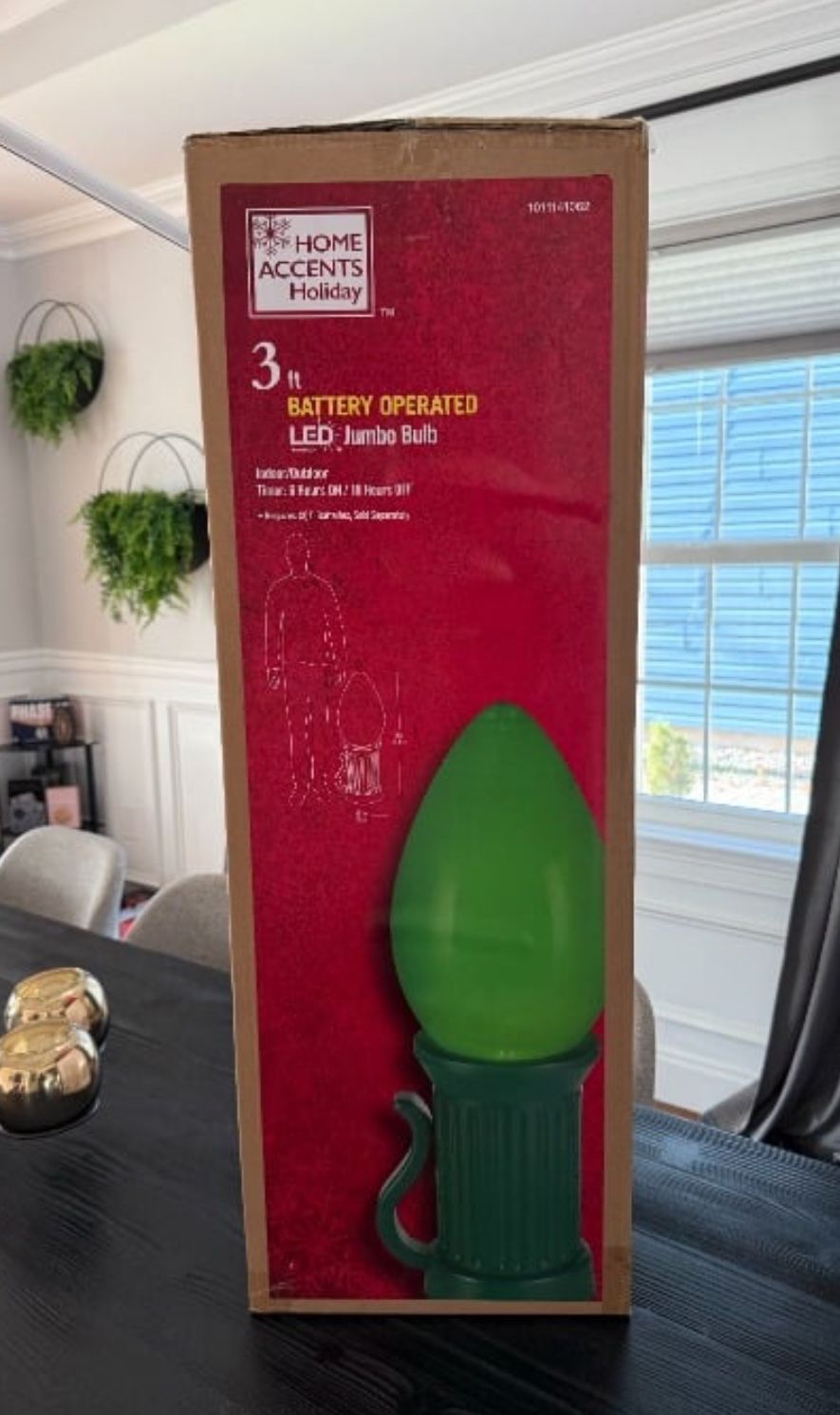 Home Accents 3 Ft. LED Jumbo Green Bulb Holiday Yard Decoration