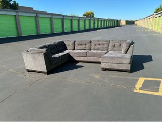 Large Dark Grey Sectional Sofa