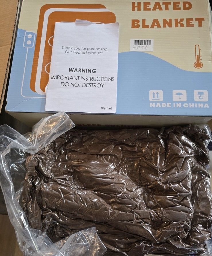 Heated Blanket Brown 62x84