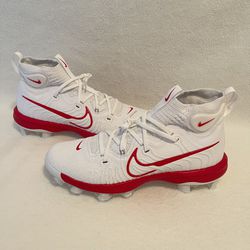 Men Nike Alpha Huarache NXT MCS Baseball Cleats White- Red DJ6519-104 Size 10