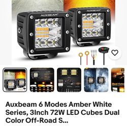 Auxbeam 3” Cube Light Bar ( Amber/ White)
