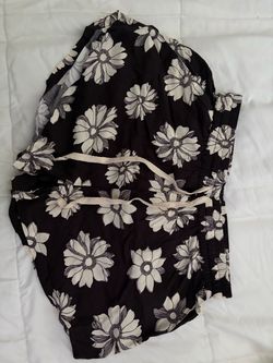 Black Floral Print Shorts with Drawstring