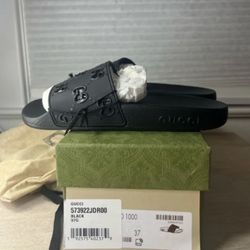 Black Gucci Slides Brand New In Box With Tags. 