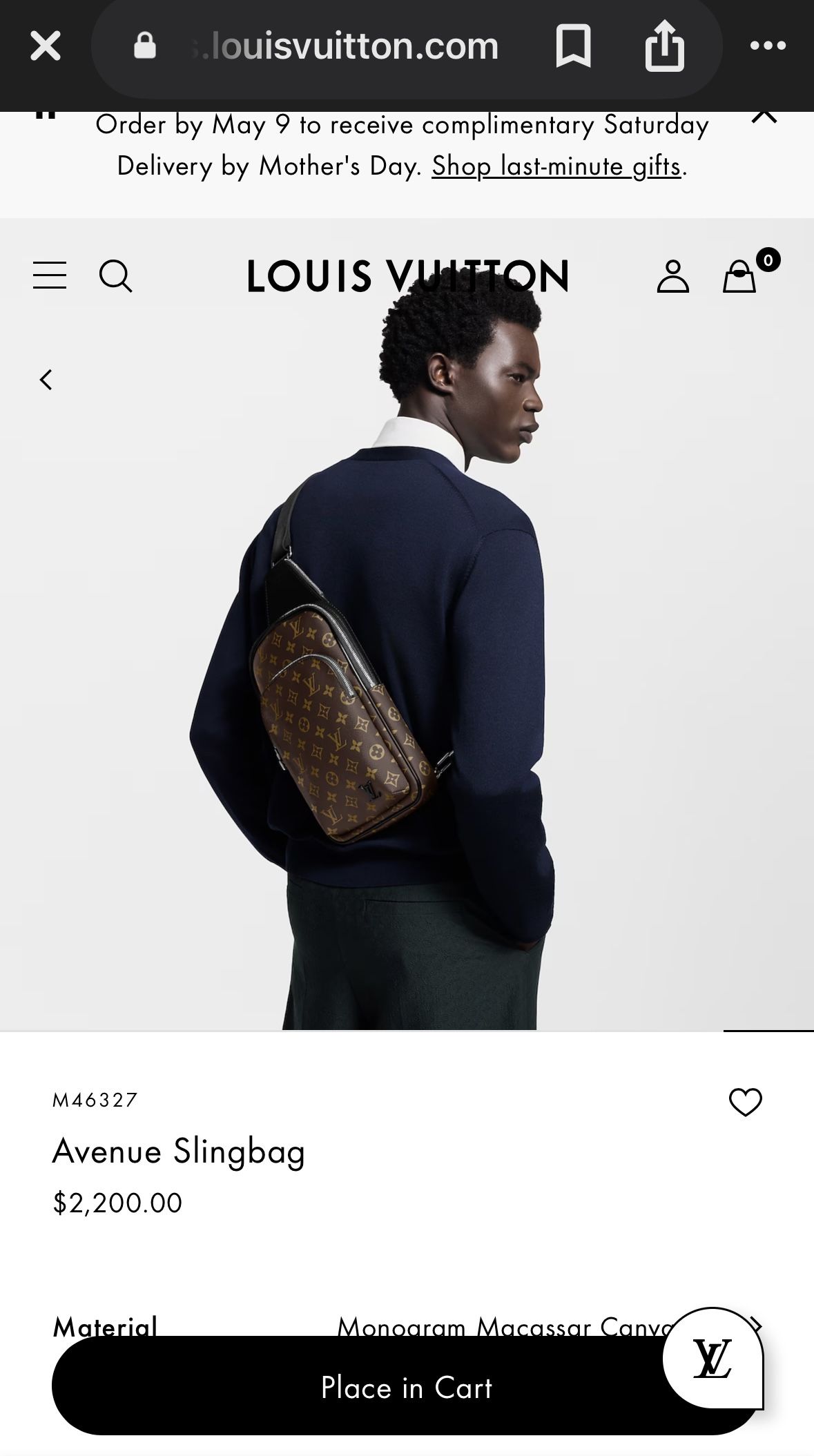 LV Avenue Sling Bag, And Scarf
