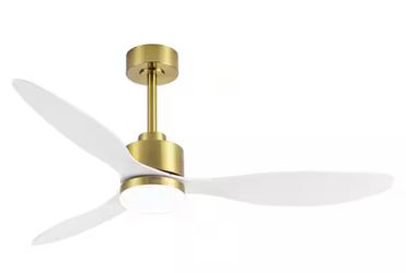 Modern 52in Ceiling Fan with Light Gold and White