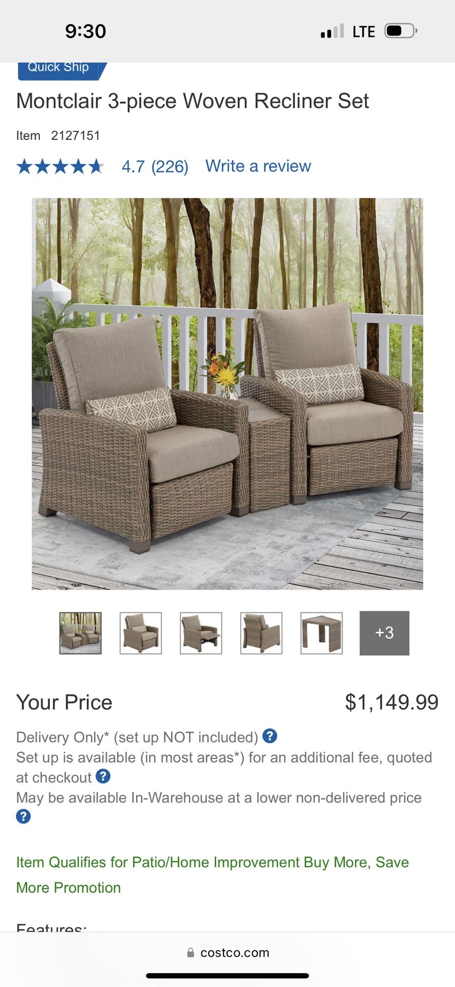 Montclair 3-piece Woven Recliner Set