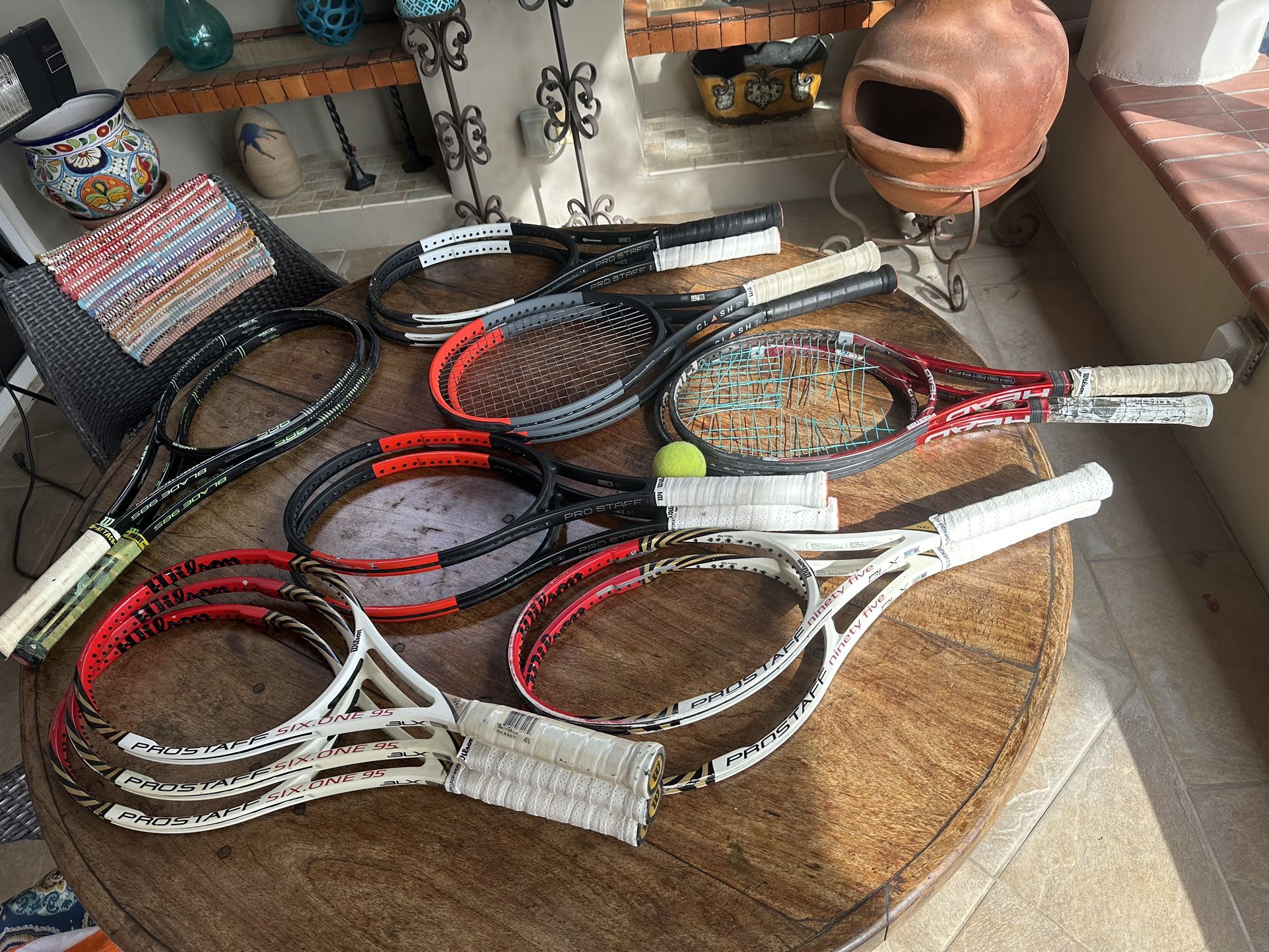 18 Tennis Rackets, Clash, Ultra, Blade, Head Prestige 97, Pro Staff, K Factor, Babolat Pure Storm, Etc