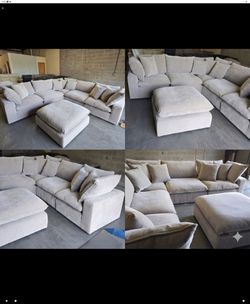 Sereen 6-Piece Fabric Modular Sectional Taupe Costco Item 1783065 Retail $2399