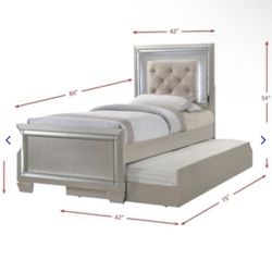 Led Twin Trundle Bedroom Set W/ Mattresses (2 Available)