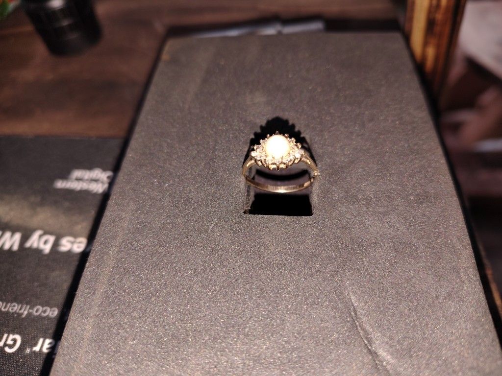 14k Pearl Diamond Cocktail Ring 💍 6,7