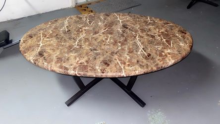 Oval Marble Top Coffee Table
