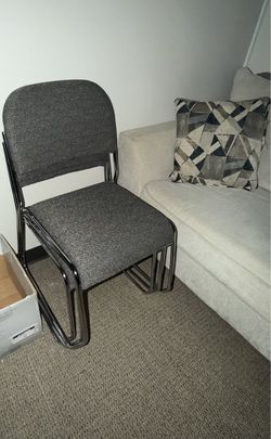 Set of 3 Gray Upholstered Office/Guest Chairs