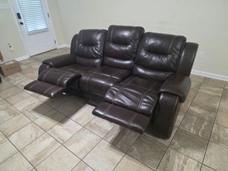Brown Leather Sofa