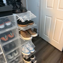 Coach Jacket, Tennis Shoes, Mocaccines, Hats 