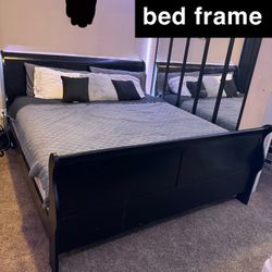 King Bed Frame and Dresser with Mirror