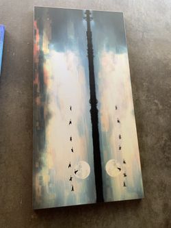 Beautiful painting of the sunset. Size is 30 by 60 inches