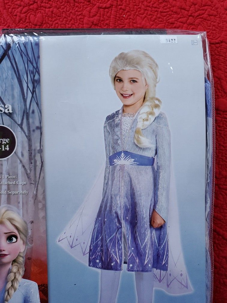 Frozen Elsa Dress Large 12 To 14 Halloween