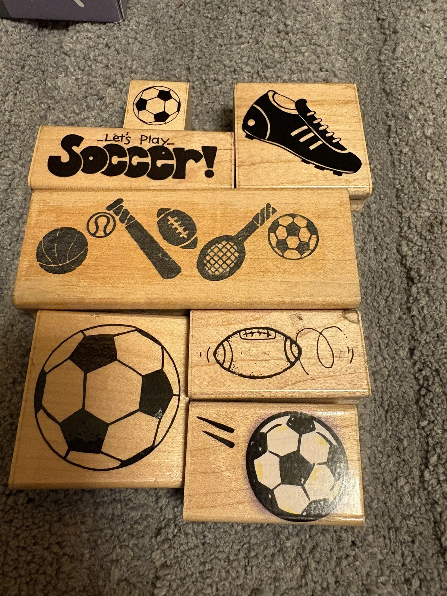 Soccer / Sports Wood Rubber Stamps