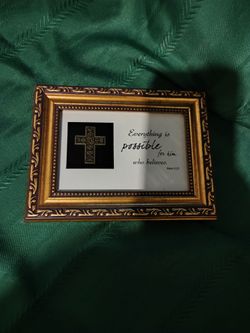 Framed Christian Cross Scripture Print Mark 9:23