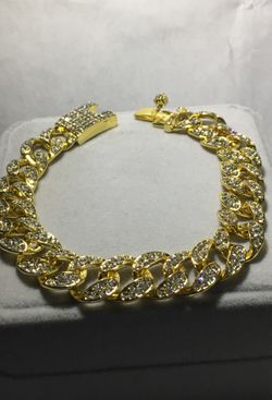 Men’s diamond 💎 Simulated custom made bracelet size 8.1/2 long