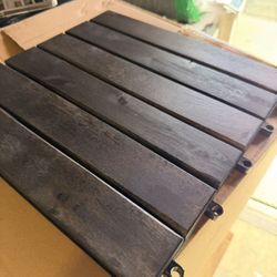 27 PCS Solid Acacia Wood Interlocking Patio Deck Tiles black espresso $5