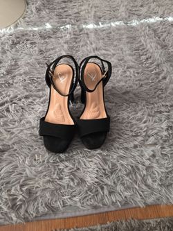 Black Suede Block Heel Sandals
