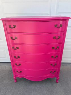 Hot pink tall dresser