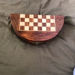 Chess Set Travel Series Folding Magnetic Round Shape In Sheesham wood