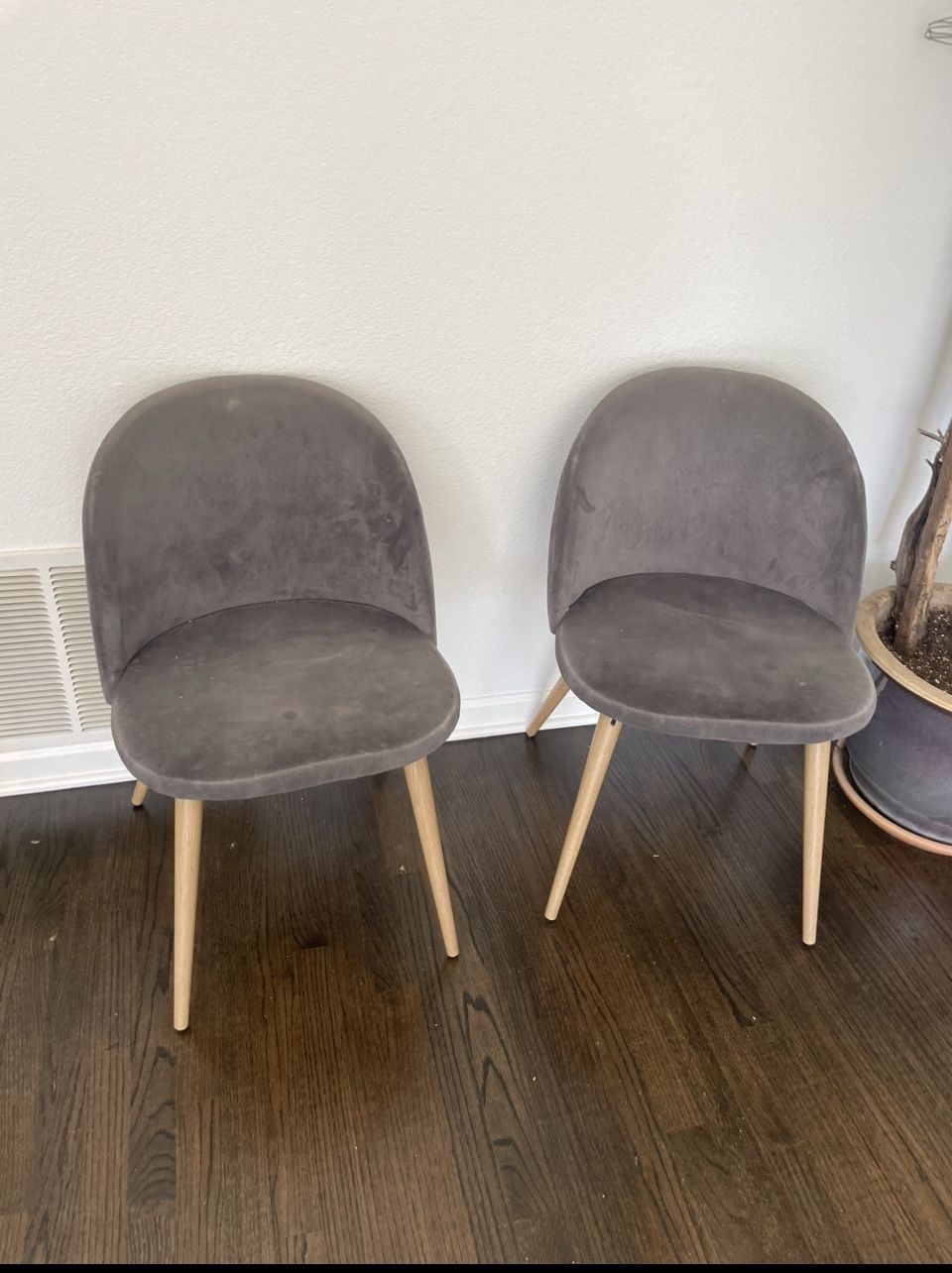 2 Small Grey Dining Chairs