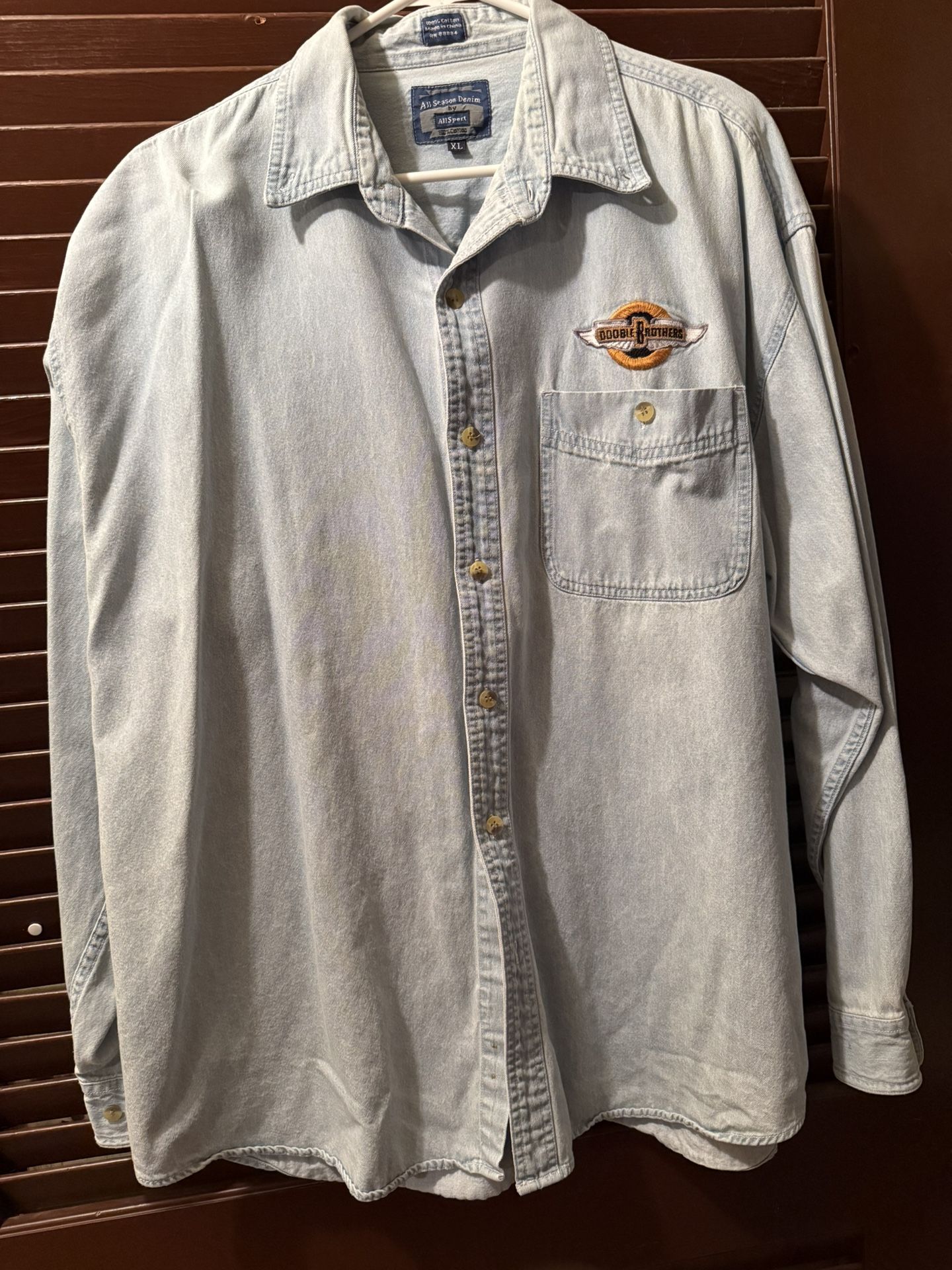 Doobie Brothers Embroidered Long Sleeve Denim Shirt- Men’s XL