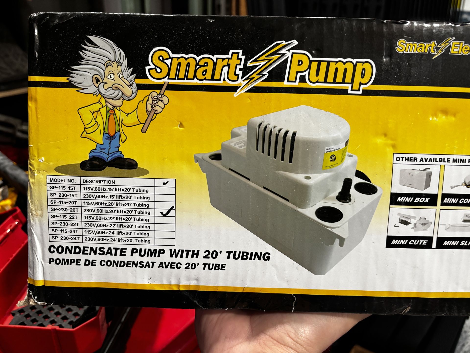 Smart Electric SP-230-20T Smart Condensate Pump 230 V 20ft Safety Switch 1/3 Hp