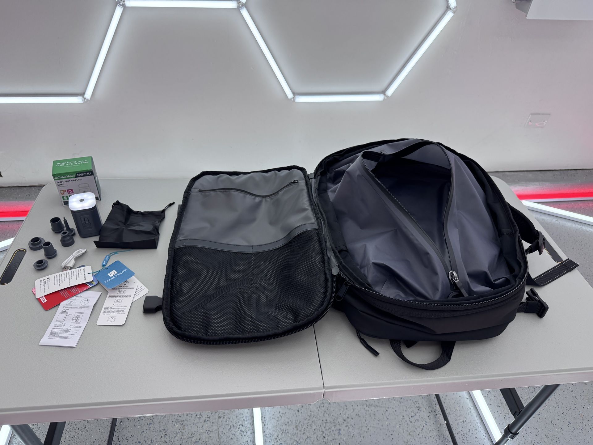 Brand New travel inspira Airback Backpack for Travel, 60L Expandable Vacuum Backpack with Electric Vacuum Pump, Water-Resistant & TSA SKU027-S1