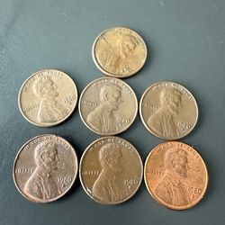 7 of the 1980 d Lincoln pennies