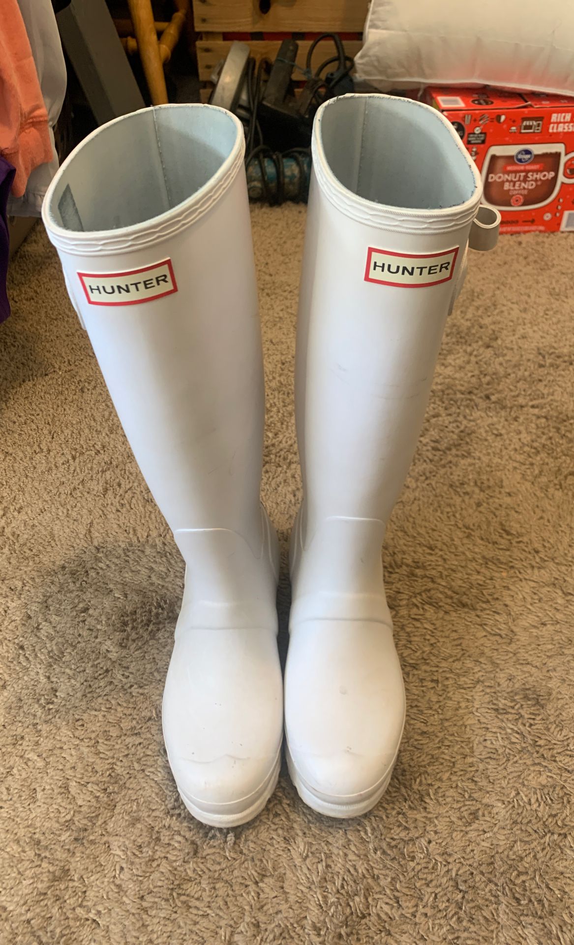 All White Women’s Hunter Rain Boots Size 7