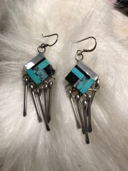 926 silver turquoise earrings