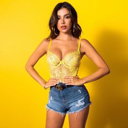 Honeybum Yellow Lace Bodysuit