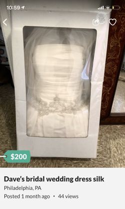 Dave’s bridal wedding dress silk