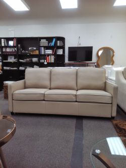 Palliser, California 3 Seat Sofa Bed in Bali Harvest Leather, QUEEN Size