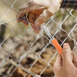 2PCS T Post Clips, Multifunctional Hole Wire Twister with 3 Holes Wire Fence Fastener Tool Fence for Fence Wire (Orange)