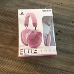 Elite Bluetooth Headphones Pink Bedazzled 