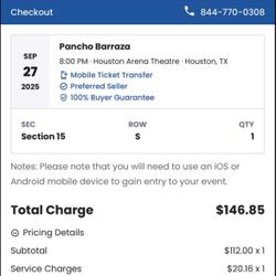 Ticket De Pancho Barraza