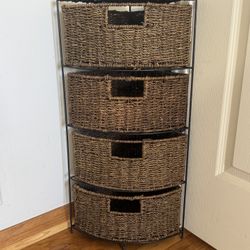 Corner Wicker  4 Tier Drawer Removable World Market