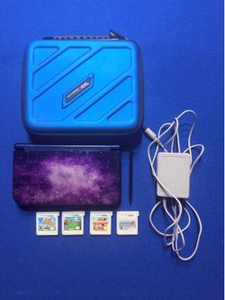 New Nintendo 3DS XL Galaxy Style Bundle 4 Games & Carrying Case & Charger