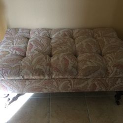 Ottoman, Fabric With Storage, Wheels Leg
