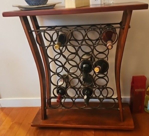 26 Bottle Wine Rack / Wood & Metal